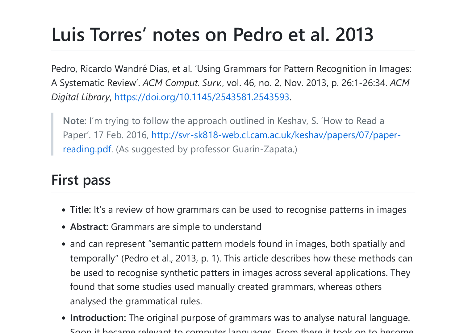 I took notes right away using the Zotero notes feature.